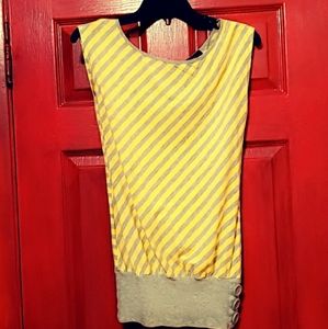 Ladies Neon yellow and grey shirt